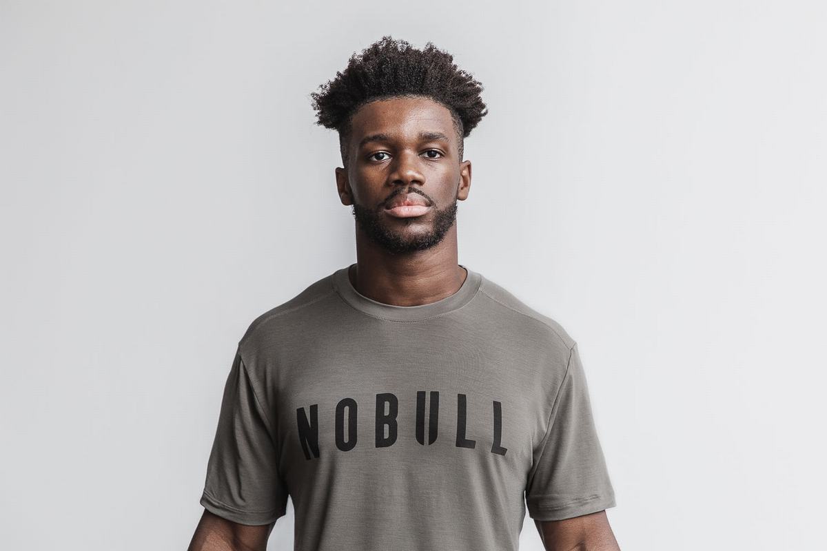 Nobull Men's T Shirts Brown | Australia (WZ3169)